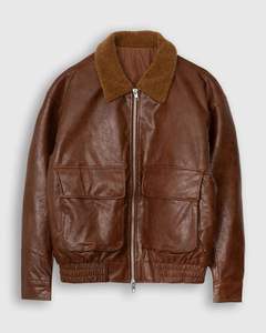 Leather <b>jacket</b> customize color customize size customize logo high quality product street wearcow skin - Product Image 1