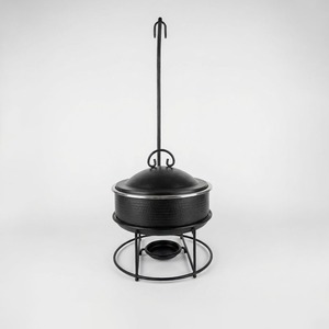 Chauffe-plat arabe orné avec couvercle en dôme suspendu, fait main, doré et argenté, pour le buffet du Ramadan au Moyen-Orient - Product Image 3