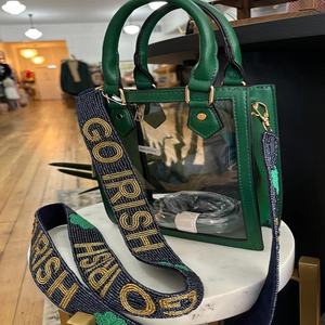 Go Irish Beaded Purse Strap Handmade Stylish Bag <b>Accessory</b> with Customization Cotton Foundation Sports Style Perfect for Gameday - Product Image 5