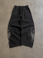 Pantalon de survêtement graphique streetwear personnalisé pour homme, coupe oversize, patchwork croisé, style athlétique