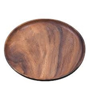 Elegant Look Round Wooden Serving Plate Handmade Solid Minimalist Design Dining Table Dishes & Plates - Product Image 3