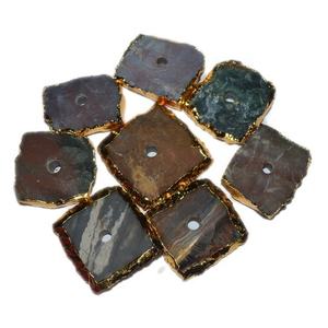 Artesanía de piedra semipreciosa, musgo plateado, ágata, forma triangular, perilla Natural, piedras y cristales, regalo - Product Image 3