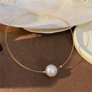 สร้อยคอมุกน้ำจืดทรงยาวประดับดอกฟริทิลลาเรียธรรมชาติสำหรับผู้หญิง ดีไซน์หรูหราเบาๆ สวมใส่ได้หลากหลาย - Product Image 2