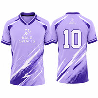 Maillot de football court tendance en polyester respirant léger 100 % personnalisé, coupe classique, col ras du cou rétro, vente en gros
