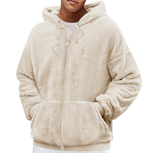 Sweat à capuche unisexe personnalisé en polaire Sherpa, coupe-vent, écologique, chaud pour l'hiver, zippé, style décontracté streetwear et extérieur - Product Image 6