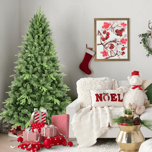 Albero di Natale Artificiale Premium 2155 cm (7.5ft) con Rami Misti in PVC/Aghi Rigidi, Filo di Memoria + Filo di Ferro, Pieghevole da Tavolo, Verde Foliflora - Product Image 5