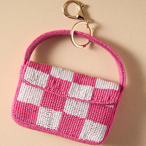 Handmade Custom Design Seed Bead Embroidery Taxi Bag Charms Woven Tassels with Cartoon Style - Product Image 1