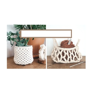 Cesta de Macramé Hecha a Mano de Algodón para Compras, Diseño Artístico Decorativo para Tiendas de Conveniencia, Disponible en Tamaños Personalizados - Product Image 1