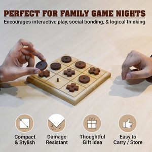Jeu de stratégie en bois avec formes sculptées pour le développement cognitif et la formation des compétences chez les enfants - Product Image 2