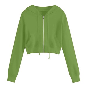 Sudadera Moderna con Capucha para Niñas, Estilo Informal, Manga Larga, Cierre de Cremallera, Mezcla de Algodón, Suave, Transpirable, Cómoda, para Gimnasio, Correr y Viajar - Product Image 1