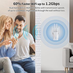 Ripetitore WiFi Dual Band AC1200Mbps (5.8GHz/2.4GHz) con Porta Ethernet, Prodotto Smart Home per Uso Domestico - Product Image 2