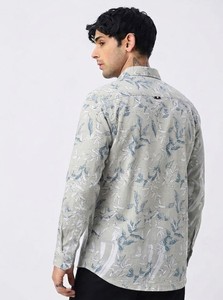 Chemise décontractée pour homme Enovate à manches longues, imprimé floral numérique, col rabattu, manches complètes, en lin respirant, tissée, pour l'été - Product Image 2