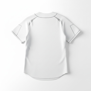 Maillot de baseball unisexe blanc à manches courtes avec boutons, anti-humidité, couleur unie, coupe classique, nom de joueur imprimé - Product Image 2