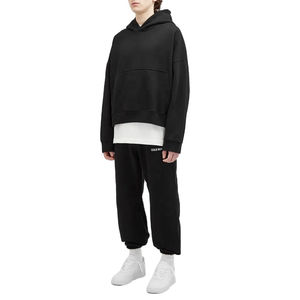 เสื้อฮู้ดดี้ครอปทรงโอเวอร์ไซส์ แบรนด์ OEM พรีเมียม แบบสั่งทำพิเศษ ผ้าคอตตอนหวี 100% ทรงหลวมไหล่ตก สไตล์สตรีทแวร์ สำหรับผู้ชาย - Product Image 6