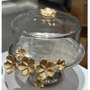 Supports à gâteaux en métal glamour avec couvercle en verre, qualité supérieure, présentoir rond pour desserts, fournitures pour gâteaux de mariage et d'anniversaire - Product Image 5