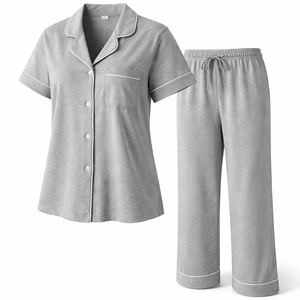 Conjunto de Pijama de Algodón Personalizado para Damas al por Mayor - Suministro al por Mayor de Pijamas de Algodón para Damas OEM - Product Image 3