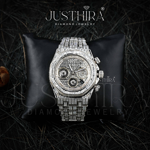 Reloj de Lujo de 41 mm con Esfera de Acero Inoxidable, Altamente Personalizado, Completamente Cubierto de Diamantes Moissanite, Nuevo, de Cuarzo, para Negocios y Moda - Product Image 2