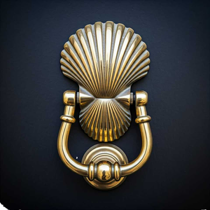 Aldaba de puerta de concha de mar de latón Nuevo estilo - Product Image 1