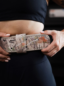 Camo Design Lace Graphic 4 Inch <b>Padded</b> Cowhide Non-Slip Advanced Protection Weightlifting Belt for Gym Training Deadlift Back - Product Image 5