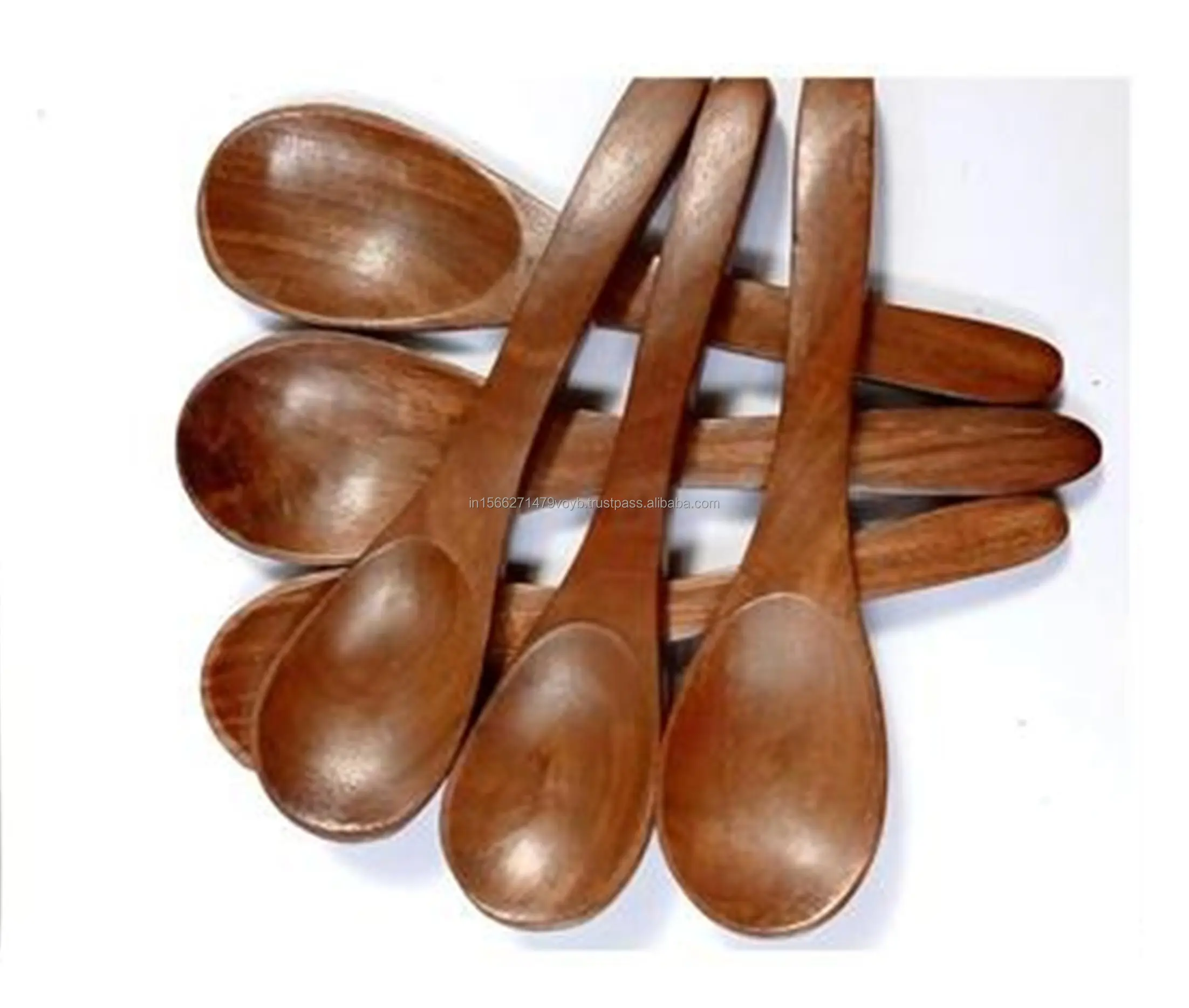 Utensilios de cocina de madera Blue India Craft India Premium Juego de utensilios de cocina de madera Cuchara hecha a mano hecha en India