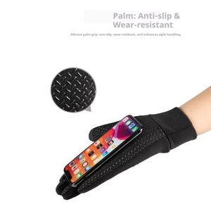 ถุงมือปั่นจักรยานแบบเต็มนิ้ว สีดำ พร้อมดีไซน์สะท้อนแสงสีน้ำเงิน โพลีเอสเตอร์กันลื่น สำหรับทุกเพศ ใส่ได้ในฤดูหนาว - Product Image 4