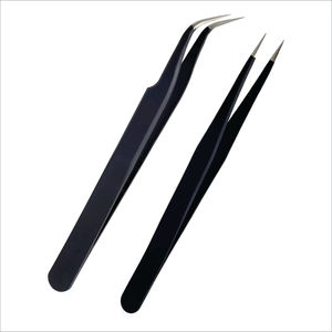 Pinzas para Pestañas de Acero Inoxidable con Logotipo Personalizado, Duraderas, con Punta Dentada de 10 mm de Longitud - Suministros para Pestañas de Volumen de Marca Privada - Product Image 3