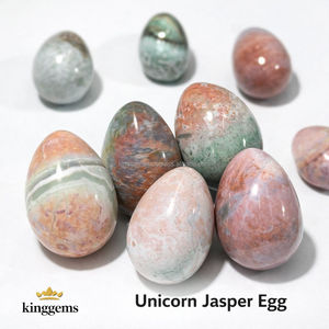 Huevo de Jaspe Unicornio Natural Tallado y Pulido, Piedra Curativa para Reiki, Meditación, Feng Shui y Decoración del Hogar - Product Image 2