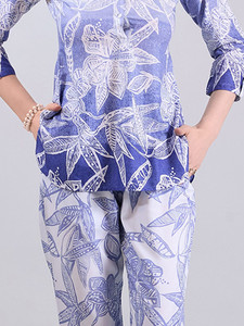 Nice 100% Polyester Casual Style Summer <b>Lace</b> Breathable Eco-Friendly Floral Pattern Woven Washable Short Sleeve <b>Elastic</b> Waist - Product Image 3