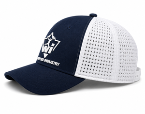 Unisex <b>Navy</b> Mesh Back <b>Cap</b> with White Side Panels, Adjustable Casual Sports Hat for Outdoor Use - Product Image 2