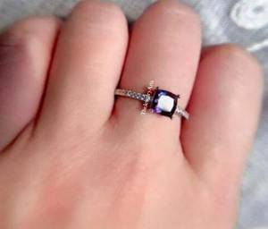 Alexandrite Engagement Ring Rose Gold Vintage <b>Unique</b> Engagement Ring Art Deco Wedding Ring <b>For</b> Women, Cushion Cut Ring <b>for</b> <b>Her</b> - Product Image 2