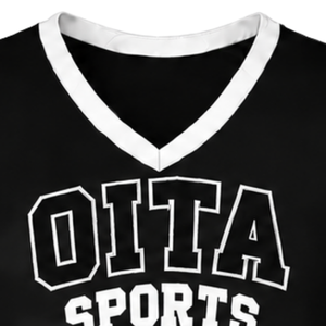 Haut d'uniforme de cheerleading noir sans manches, col en V, pour entraînement de danse d'équipe, compétition, vêtements de sport athlétiques - Product Image 3