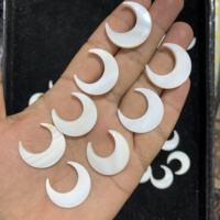 Perla Natural Auténtica de Excelente Calidad, Forma de Media Luna, Hecha a Mano, Color Blanco Fino y Brillante, Tamaño Personalizable