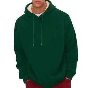 Sweat-shirt à capuche pour homme, coupe classique, couleur unie, doublure polaire, décontracté, coupe-vent, tissu tricoté numérique, manches classiques - Product Image 1