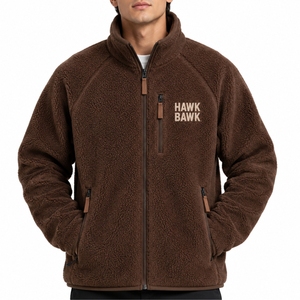 Chaqueta de Forro Polar Sherpa para Hombre, Suave, con Cierre Completo, Estilo Casual para Exteriores, para Clima Frío, con Cierre Suave - Product Image 1