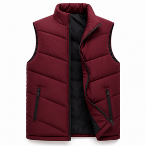 <b>Men's</b> <b>Warm</b> Quilted Puffer Vest Full Zip High Neck Sleeveless <b>Jacket</b> for Cold Weather Activities - Product Image 3