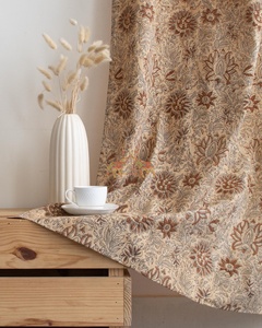 Ensemble de rideaux en coton imprimé à la main 100% style bohème pour salon, hôtel - Product Image 3