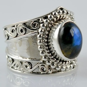 <b>Labradorite</b> <b>Ring</b> 925 Sterling Silver Handmade Boho Statement Promise Jewelry for Women Natural Oval Shape Gemstone Jewelry - Product Image 4