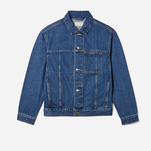 Street Casual Hip Hop Slim Breathable Fleece Jacket Denim Outerwear Unisex Front Logo Autumn <b>Parka</b> Stand Collar - Product Image 5