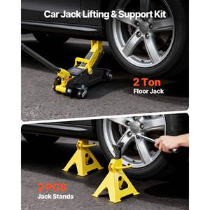 Gato Hidráulico de Acero de 2 Toneladas (4400 Libras) para Carreras, de Perfil Bajo, con Pistón Único, Elevación Rápida, para Vehículos Compactos y SUV - Product Image 2