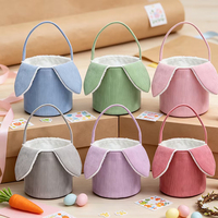 Paniers de Pâques en velours côtelé brodé en gros, paniers de Pâques personnalisés avec lapin, décoration de fête, sacs de chasse aux œufs colorés