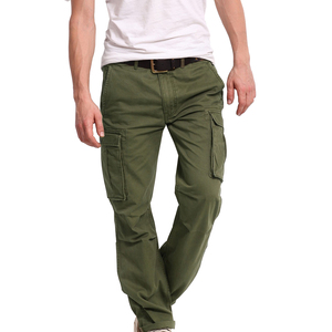 Pantalon cargo personnalisé pour homme, coupe droite, ample, décontracté, respirant, léger, séchage rapide, 100% coton, toile tissée, écologique - Product Image 1