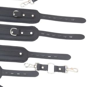 Real Cowhide Leather Manual Instrument Set with Wrist Ankle Neck <b>Restraints</b> for <b>BDSM</b> Bondage Play - Product Image 5