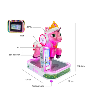 Manège Commercial Licorne Ailée pour Enfants, à Monnayeur, en Métal Robuste, avec Fonction Musicale et Balancement, Capacité Un Joueur - Product Image 5