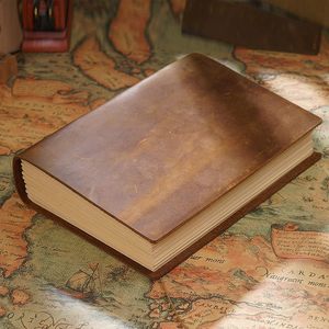 Sheets(400Pages) Kraft Paper Sketchbook Notepad Holders Genuine Leather Sewing Hardcover Travel <b>Writing</b> <b>Journal</b> Dairy Gift - Product Image 6
