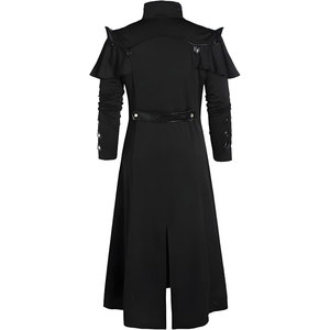 Men's Steampunk Trench Coat Victorian Slim Suit Collar Solid Double Breasted Zipper Coat - Product Image 4