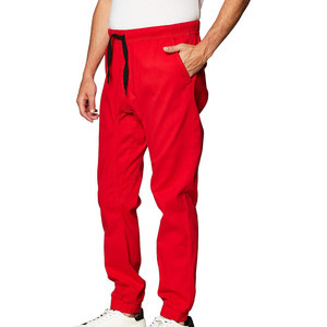 Pantalon de jogging décontracté en tricot doux pour homme, taille élastique plate, respirant, chevilles resserrées, 100 % coton, parfait pour - Product Image 3