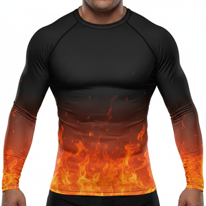 เสื้อรัดรูปแขนยาวแบบยูนิเซ็กซ์สำหรับวิ่งออกกำลังกาย แห้งเร็ว เหมาะสำหรับ BJJ MMA ยิวยิตสู ฝึกซ้อมกีฬาต่อสู้ - Product Image 1