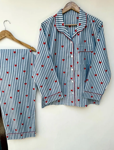 Ensemble de pyjama coordonné Naaz Textile pour femmes, motif rayures de tigre, doux et respirant, imprimé, décontracté pour l'été, vêtements de détente et de nuit en coton - Product Image 5