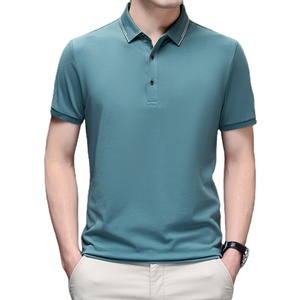 Compre camisetas polo nuevas con logotipo bordado personalizado, camisetas polo lisas 100% algodón para hombre - Product Image 3