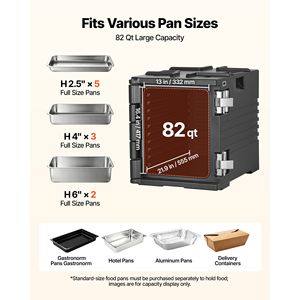 Conteneur isotherme pour aliments de 82 Qt, non électrique, en acier inoxydable 304, avec loquet à roulettes, en LLDPE, empilable, pour camion de restauration - Product Image 4
